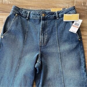 NWT Michael Kors Carmen Wide Leg Pintuck Jeans Women’s 12